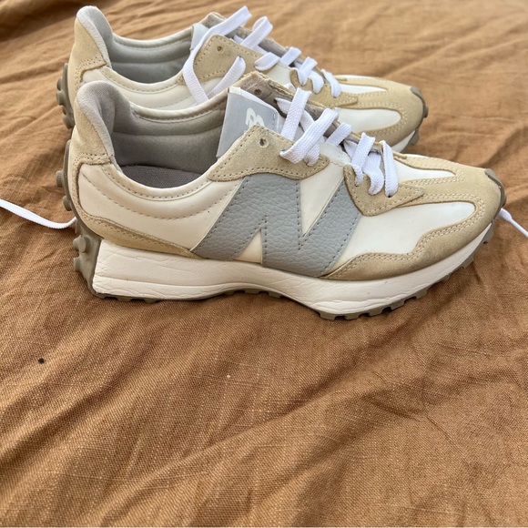 New Balance Shoes - New Balance 327 Cream/Tan/Grey Sneakers Size 7